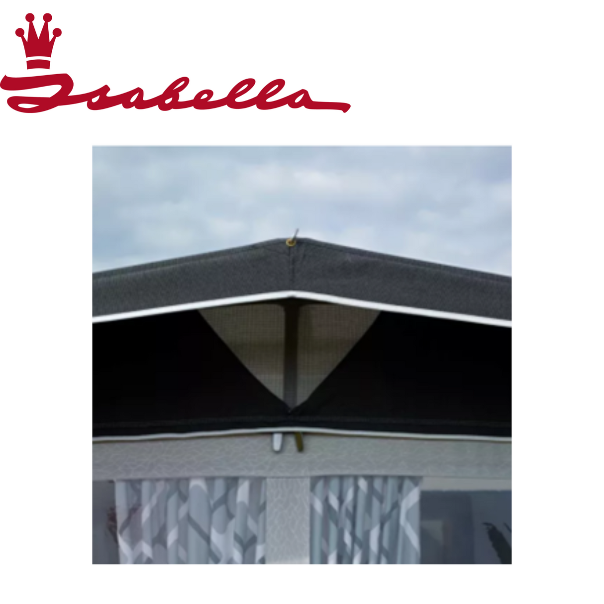 Isabella Magnum 340 Etna porch awning featuring a durable carbon X frame in a stylish design.