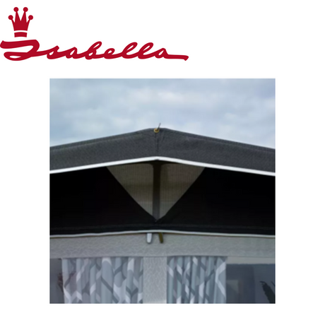 Isabella Magnum 340 Etna porch awning featuring a durable carbon X frame in a stylish design.