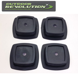 Outdoor Revolution Caravan Stacker Pads set of 4, sturdy feet designed for stabilizing caravans on uneven ground.