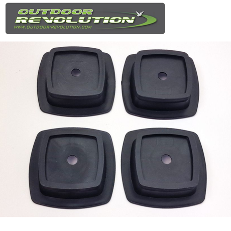 Outdoor Revolution Caravan Stacker Pads set of 4, sturdy feet designed for stabilizing caravans on uneven ground.
