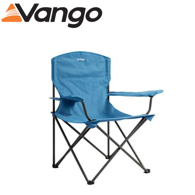 Vango Fiesta Chair displaying a lightweight, foldable camping chair with a fabric seat and sturdy frame for outdoor use.