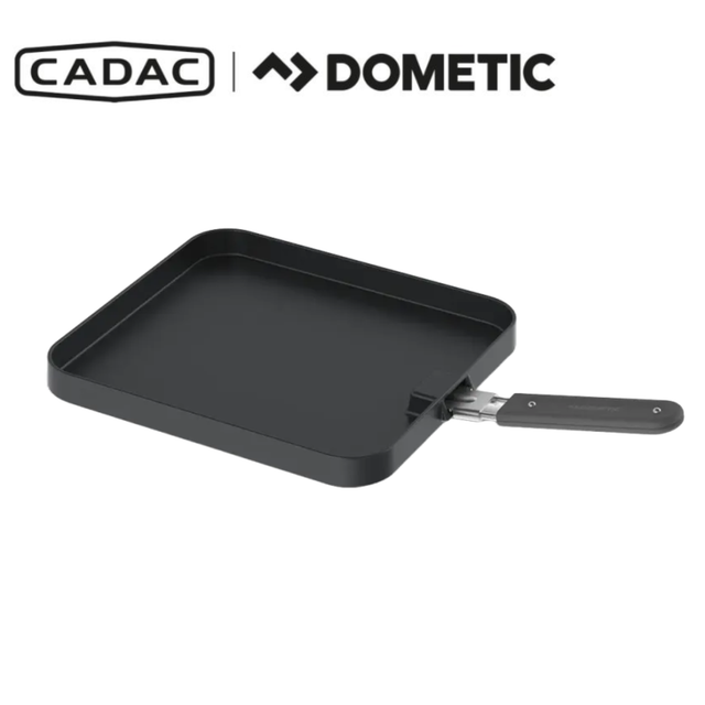 Cadac Dometic 2 Cook flat grill plate, universal outdoor cooking accessory, showing the smooth, flat grilling surface in a close-up image.
