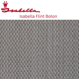 Isabella Bolon awning carpet in Flint color, showing a close-up of textured woven fabric suitable for outdoor awning decoration.