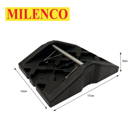 Milenco Stacka Corner Feet for caravans, featuring durable construction and an angled design for stability.