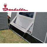 Isabella Forum Etna Mega Frame Seasonal Awning in a vibrant design, showcasing its sturdy frame and protective canopy.