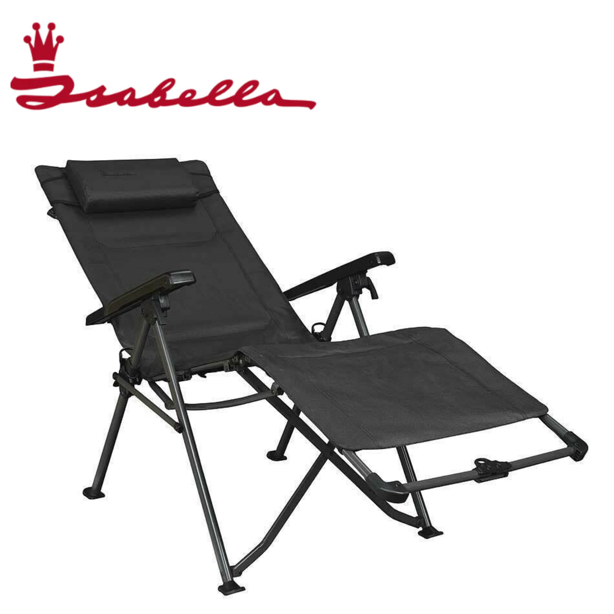 Isabella Freja Reclining Chair in neutral fabric with padded armrests and plush cushioning, designed for comfortable lounging.