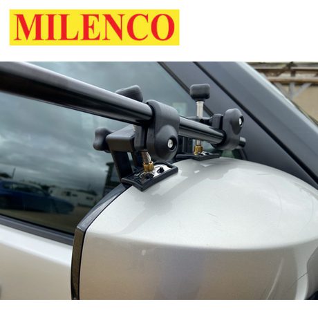 Milenco Grand Aero Platinum Standard Mirrors Pair 6613 showcasing sleek design and wide viewing angles for improved visibility.