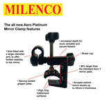 Pair of Milenco Grand Aero Platinum Standard Mirrors showing sleek design and adjustable features for enhanced visibility.