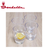 Set of four Isabella drinking glasses with clear glass design, perfect for beverages and everyday use.