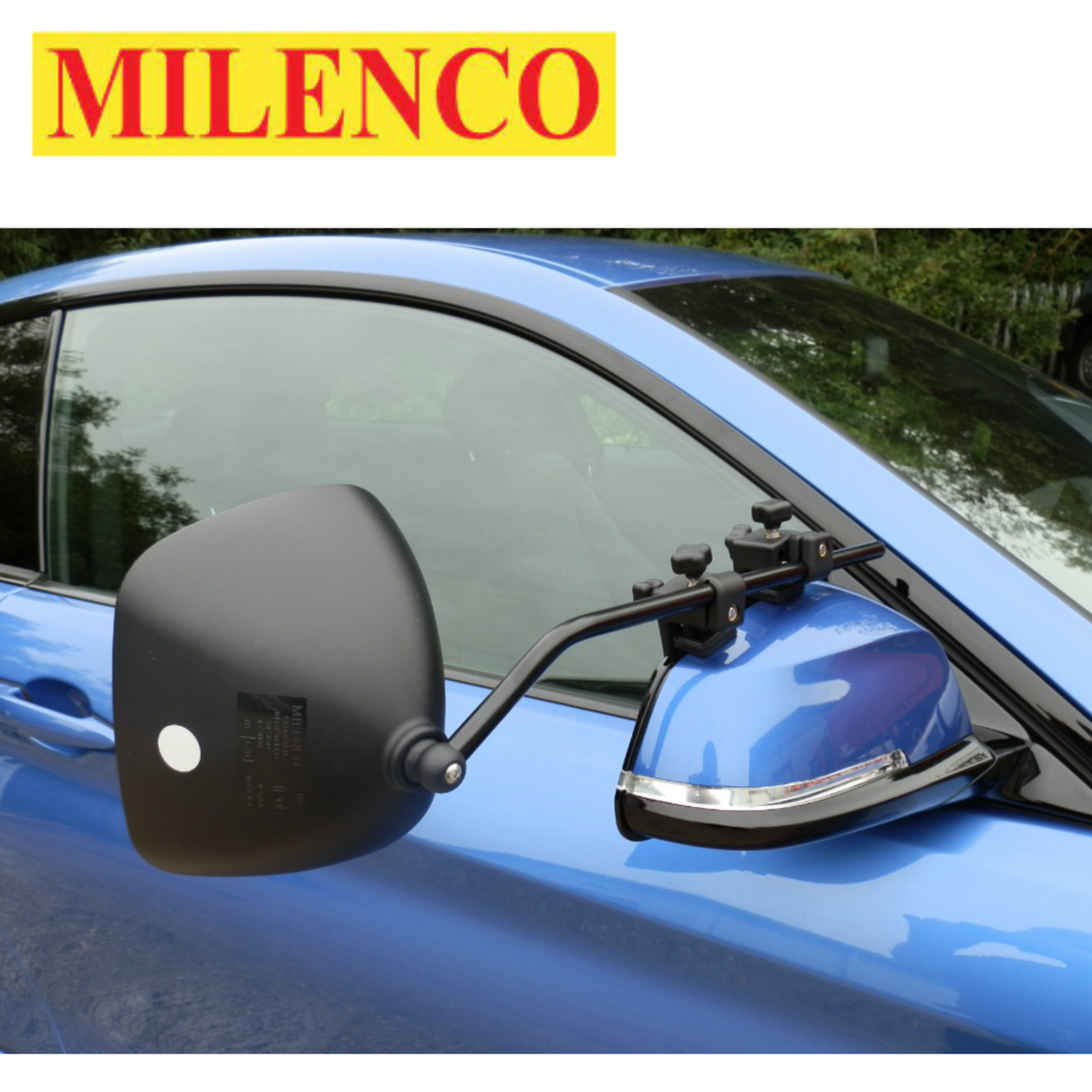 Milenco Grand Aero Flat Mirrors Pair 2073 showing sleek design for enhanced visibility on vehicles.