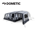 Dometic Grande Air All Season Extension for awnings, showcasing a spacious, durable fabric design in a camping setup.