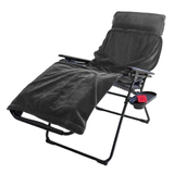 Gray Quest Leisure 3-in-1 fleece chair blanket draped over a chair, showcasing its soft, cozy fabric and versatile design.