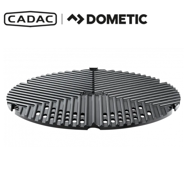 Cadac Dometic BBQ grid plate showing a metal cooking grid with a grid pattern, designed for outdoor grilling and barbecues.