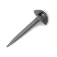 Grey plastic groundsheet peg by Pegs, shown individually, designed for securing ground tarps and tents.