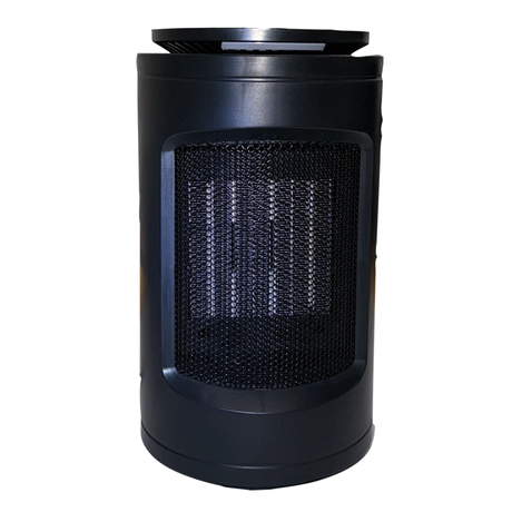 Quest Leisure Belize Digital Table Top Ceramic Heater with Diddy Fan Heater design, showing control panel and ceramic heating element.