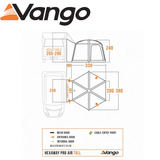 Vango Hexaway Pro Air Tall Driveaway Awning set up next to a campervan, showcasing its spacious design and durable fabric.