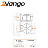 Vango Hexaway Pro Air Mid Driveaway Awning set up beside a vehicle, showcasing its spacious design and durable fabric.