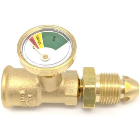 Propane Hi Low Inline Gauge Regulator with pressure gauge for propane fuel control and safety.