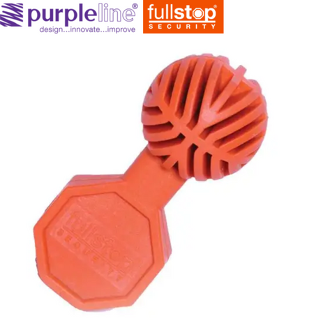 Purpleline hitch security ball in purple, designed to protect trailer hitches from theft and tampering.