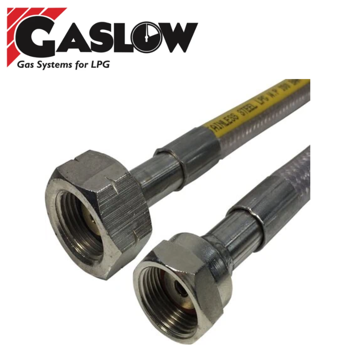 Gaslow stainless 21.8LH 0.45 metre regulator hose