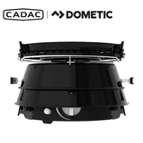 Cadac Dometic Safari Chef 30 HP Deluxe portable camping stove with multiple burners and compact design for outdoor cooking.