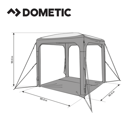 Dometic Air Hub 2, a portable air conditioning unit with sleek design and easy-to-use interface, set in a modern outdoor setting.