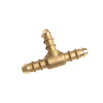 8mm gas hose tee connector from Cannock Caravan Accessories, showing durable brass fitting for secure gas line connections.