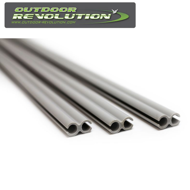 Outdoor Revolution Double Kader Rail Fig 8 connectors, 6MM size, 100CM length, pack of 3 on a white background.