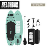 Kids green paddle boards from BeachBum Kids 8' paddle board bundle, featuring multiple boards for children to enjoy on the water.