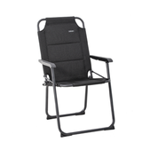 Navarra folding chair in black with a sturdy frame and padded seat, ideal for indoor and outdoor seating.