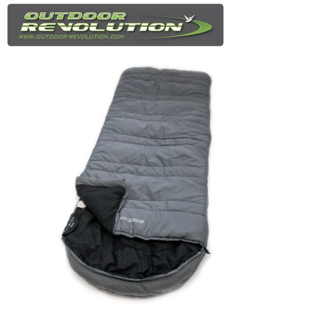 Outdoor Revolution SunStar Single 300 sleeping bag laid out outdoors, showing its lightweight, insulated design for camping and outdoor activities.