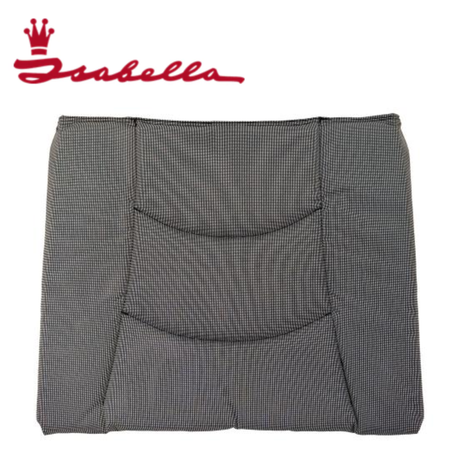 Light grey and dark grey Isabella Thor replacement chair seat, showcasing its cushioned surface and sturdy build in a close-up view.