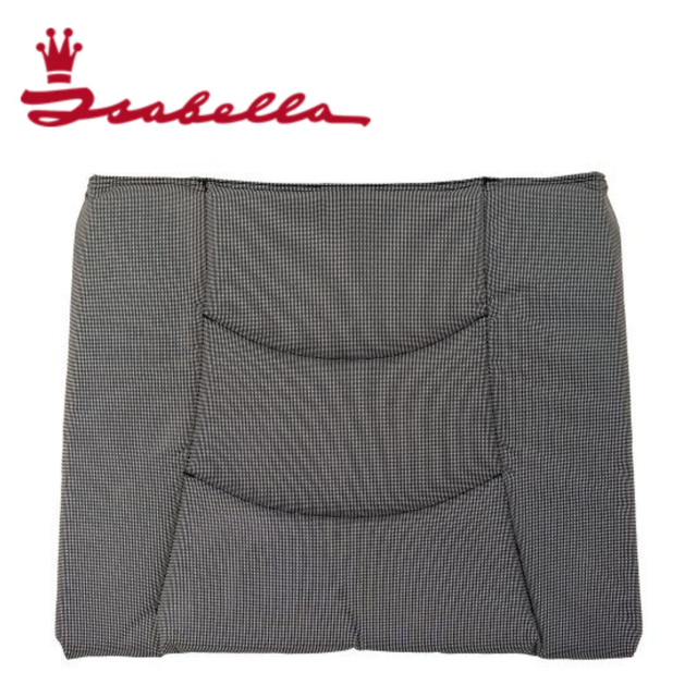 Light grey and dark grey Isabella Thor replacement chair seat, showcasing its cushioned surface and sturdy build in a close-up view.