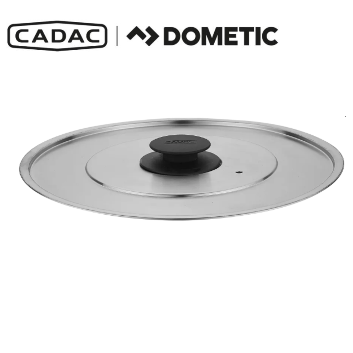 Cadac Dometic Safari Chef 30 lid showing a black cooking lid with handles for the portable outdoor grill.