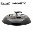 Cadac Dometic BBQ Lid Carri Chef with black lid and handle, designed for portable barbecue cooking setups.