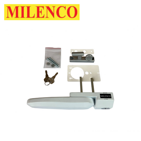 Milenco Inside and Outside Operating Security Door Lock 4718 with sturdy metal construction and dual function design.