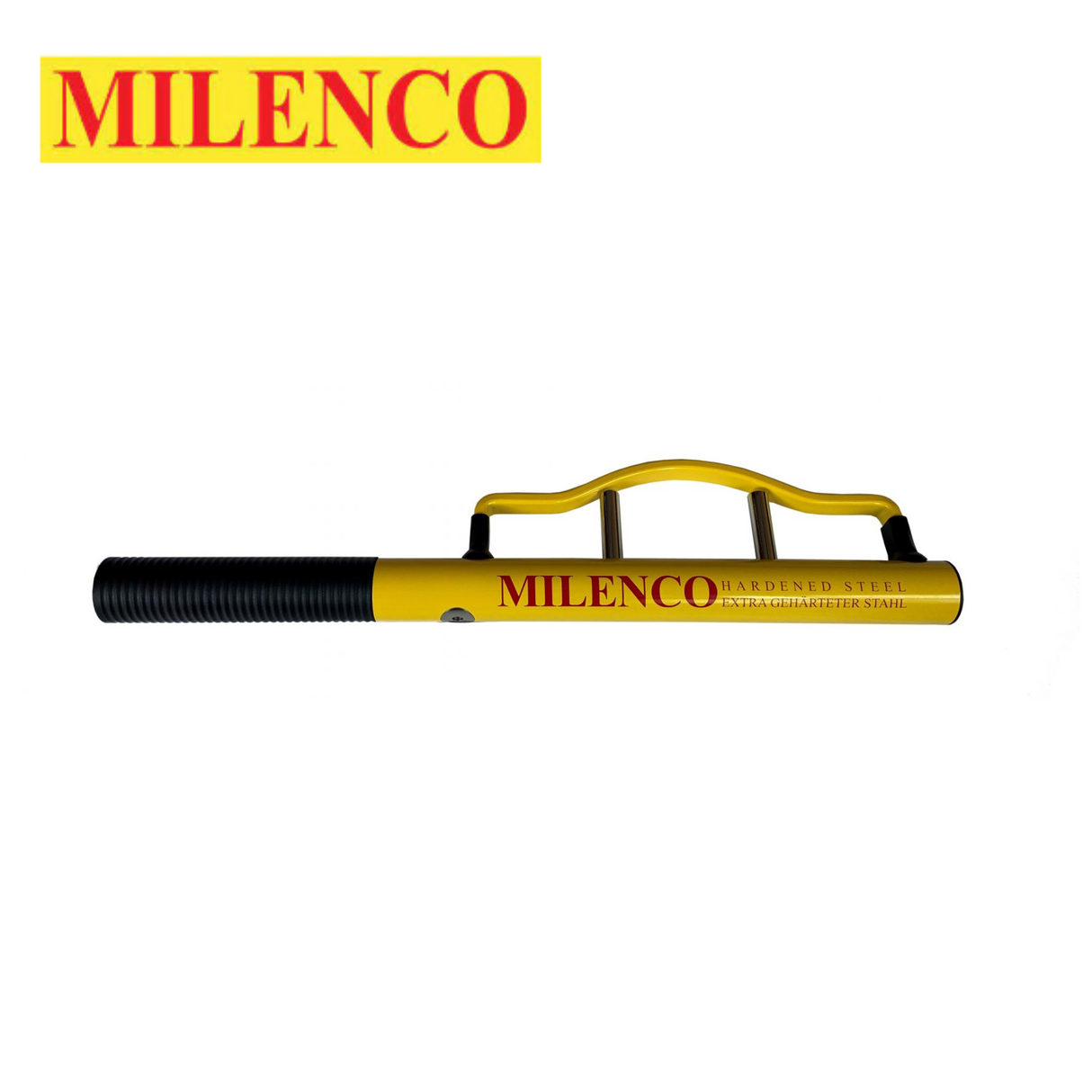 Milenco high security steering wheel lock in yellow, designed for enhanced vehicle protection and safety.