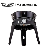Cadac Dometic Safari Chef 30 LP Deluxe portable camping stove with multiple burners and cooking surfaces.