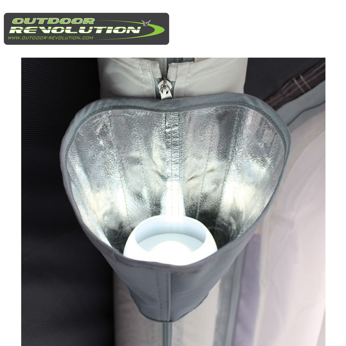 Outdoor Revolution compact Lumi-Lite, portable outdoor light with a sleek design, ideal for camping or outdoor activities.