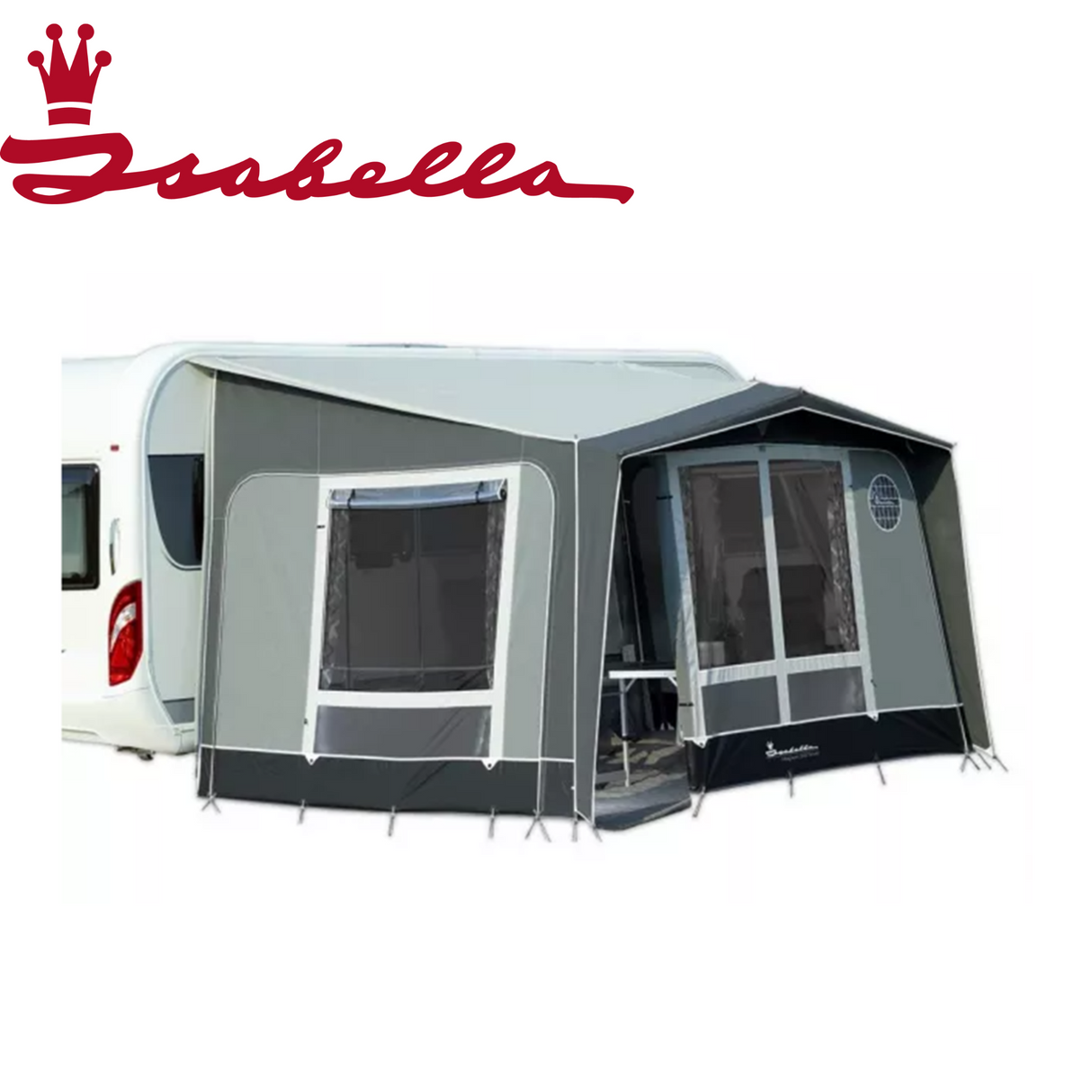 Isabella Magnum 340 Etna porch awning featuring a durable Carbon X frame in a stylish design.