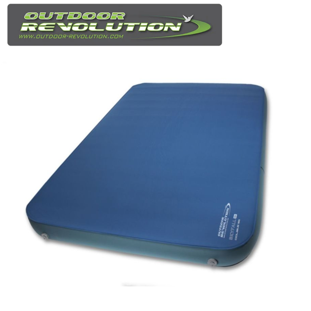 Outdoor Revolution Skyfall Double 150 self-inflating sleeping mat in a rolled position with a textured surface.