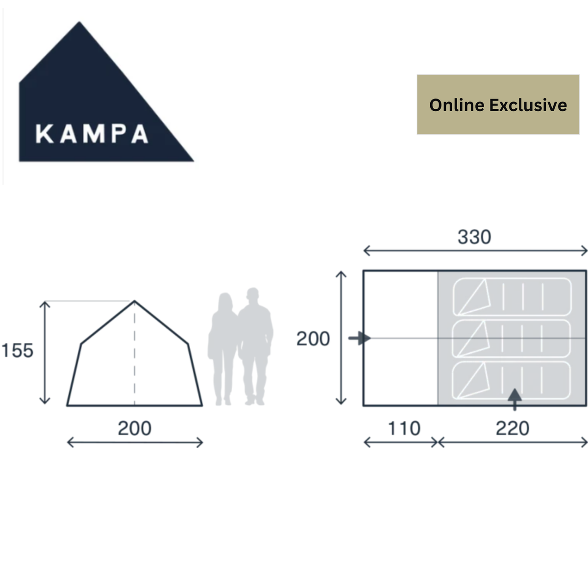 Kampa Moongazer 23 2-3Person Tent
