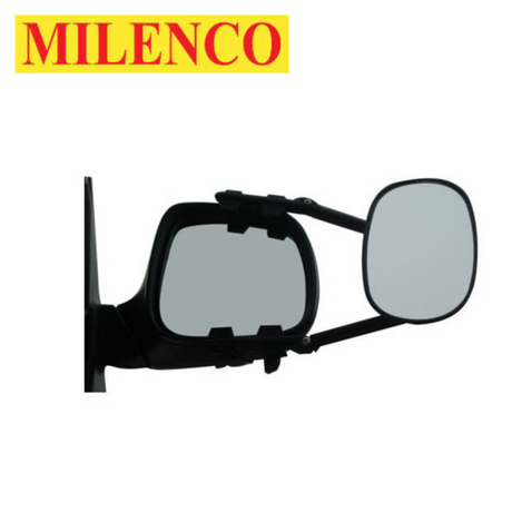 Milenco Falcon Steady XL towing mirror twin pack showing adjustable mirrors for improved towing visibility.