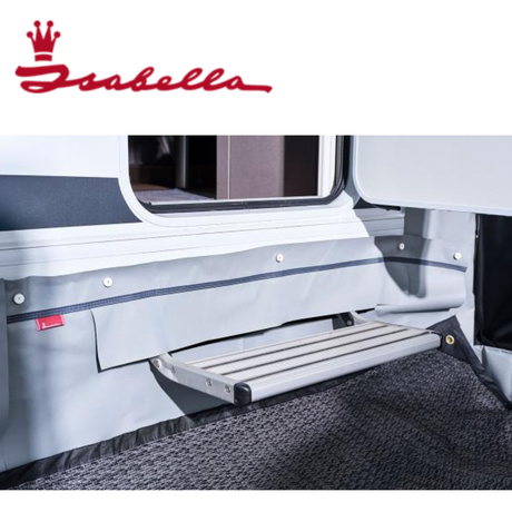 Isabella Draught Skirt for motorhome, showing durable fabric and secure fit to prevent drafts and enhance RV insulation.