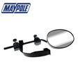Maypole Deluxe Towing Mirror attached to a vehicle, providing enhanced rear visibility for towing applications.