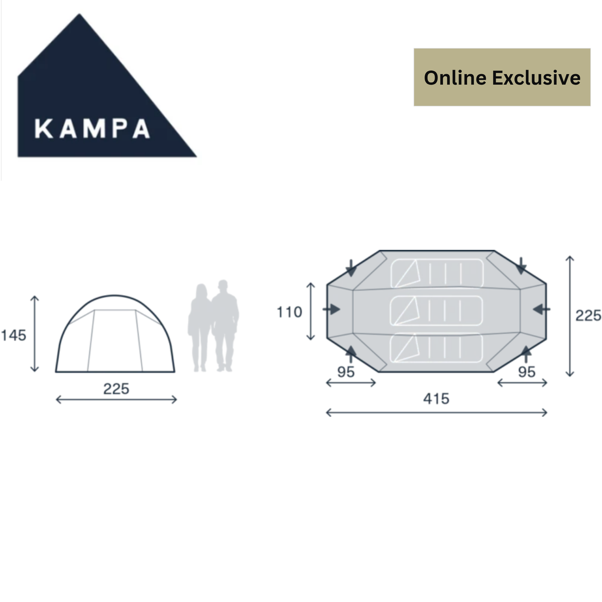 Kampa Mossborn Mushroom 3 person Tent