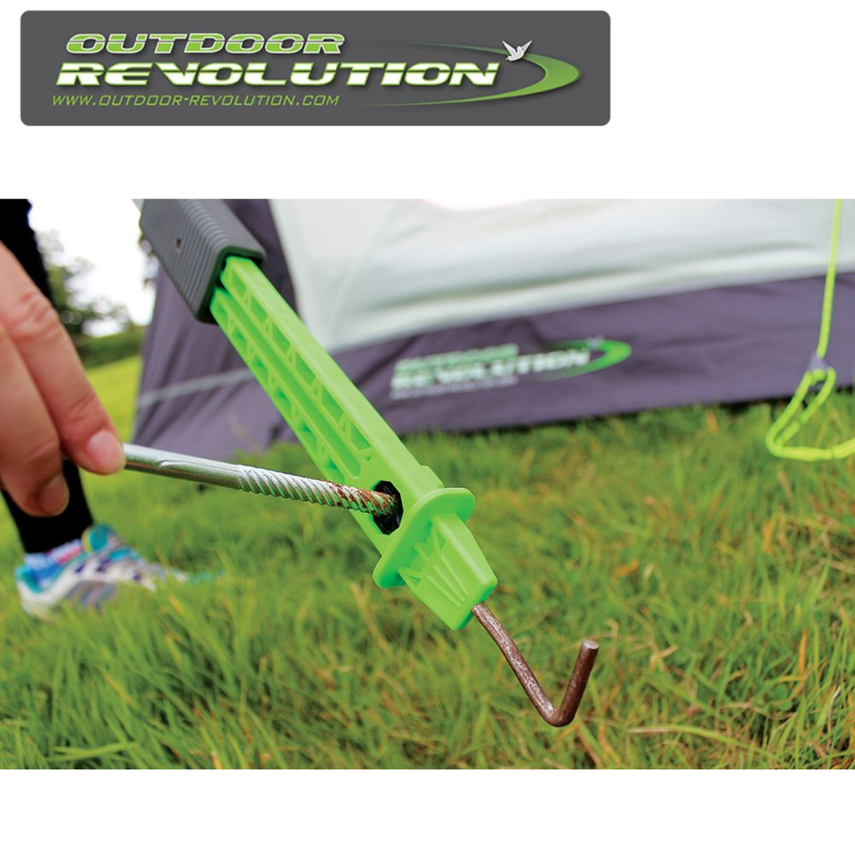 Outdoor Revolution rubber mallet with a sturdy head and comfortable grip, ideal for camping and outdoor use.