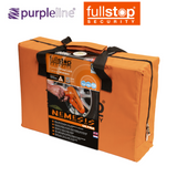 Purpleline Purpline Fullstop Nemesis Ultra Wheel Lock securing a vehicle wheel with a durable, high-security lock.