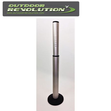 Outdoor Revolution nose weight gauge in aluminium with plastic feet, highlighting its sleek design and functionality.