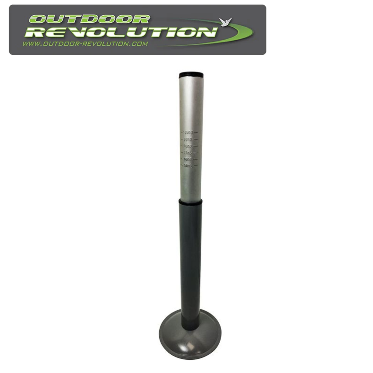 Outdoor Revolution aluminium nose weight gauge with metal feet used for measuring tent weight distribution.